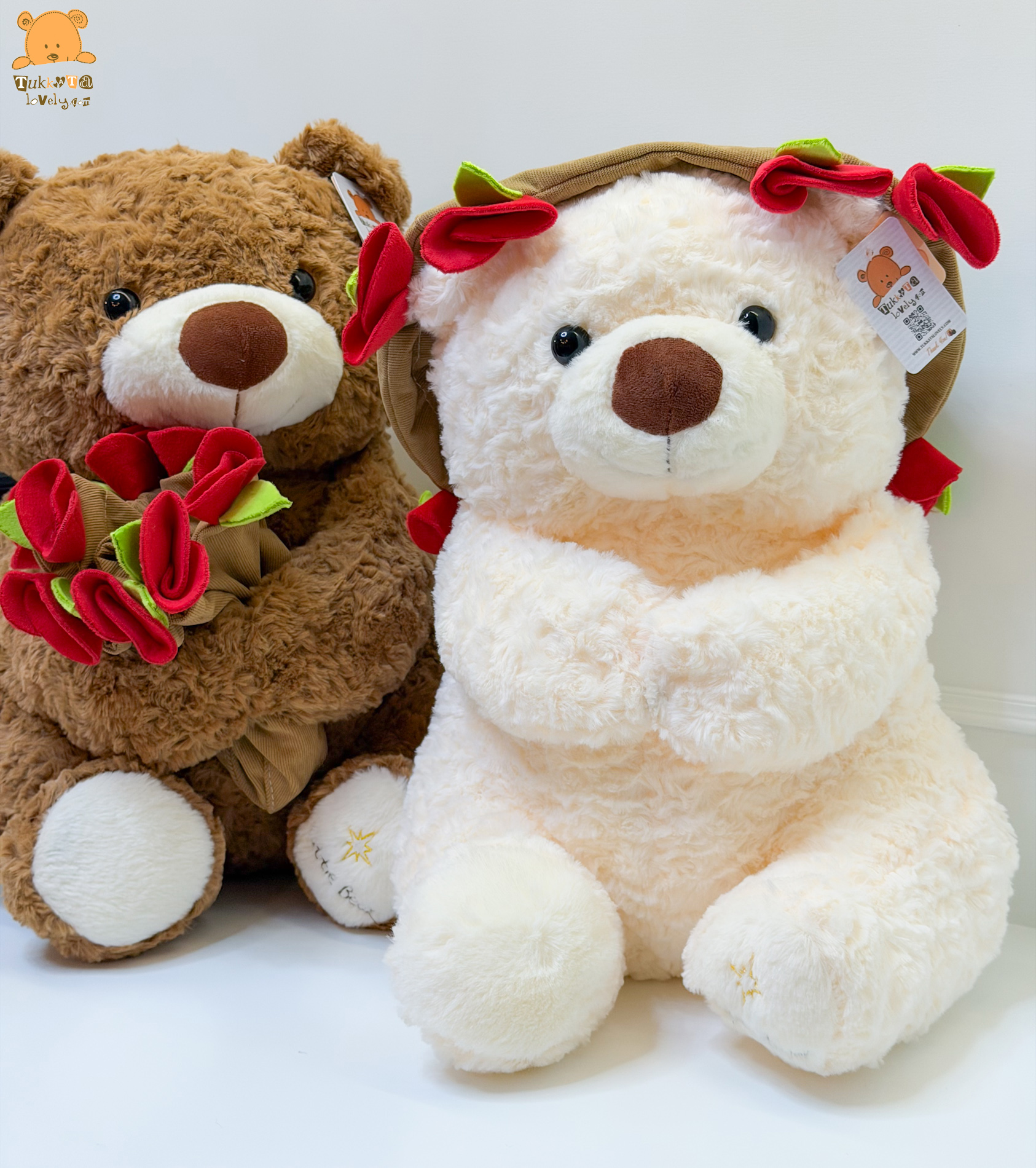 ตุ๊กตาหมีถือช่อกุหลาบ 40cm